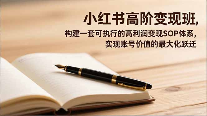 小红书高阶变现班，构建一套可执行的高利润变现SOP体系，实现账号价值的最大化跃迁-财阁