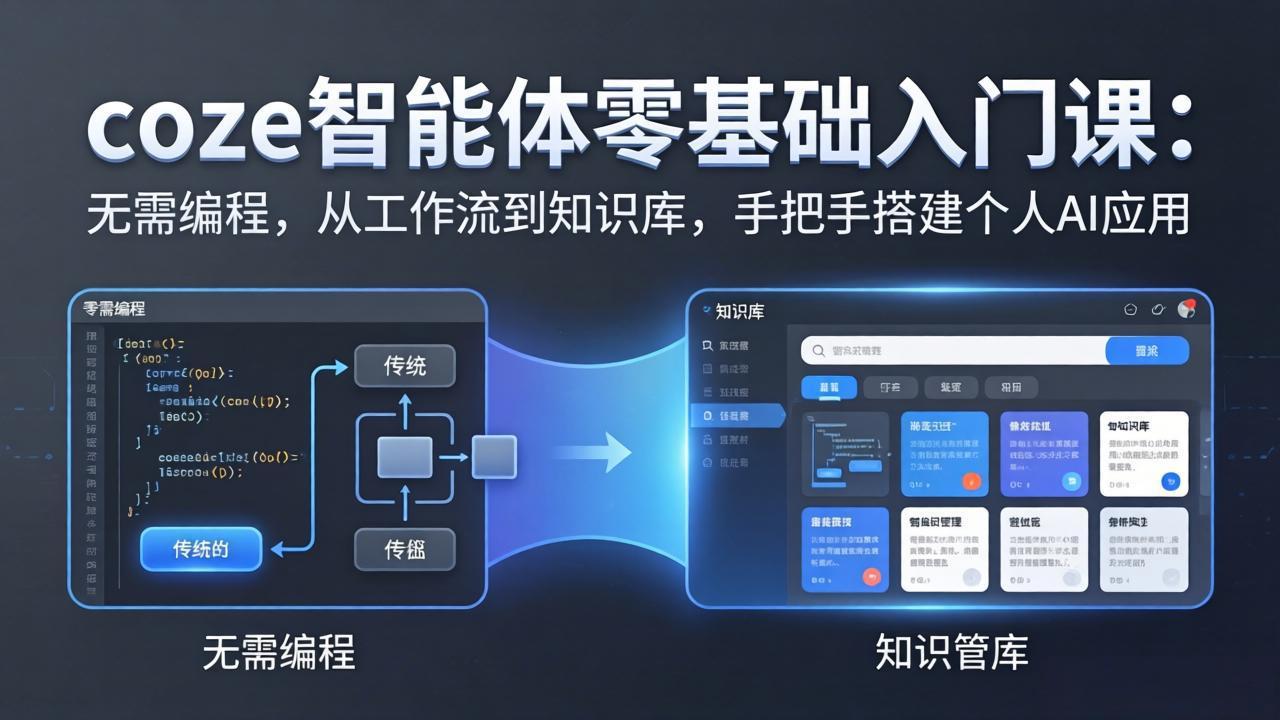 coze智能体零基础入门课：无需编程，从工作流到知识库，手把手搭建个人AI应用-财阁