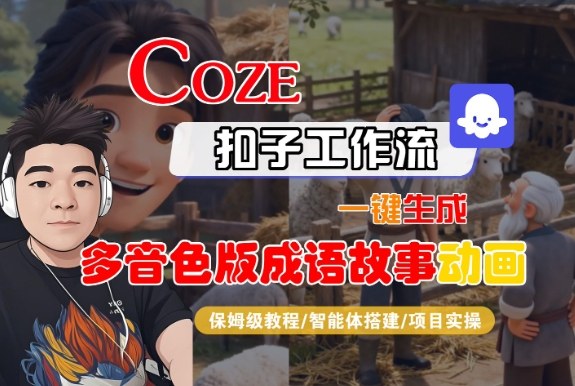 Coze扣子智能体工作流一键生成“多音色版成语故事“动画，全流程保姆级教学-财阁
