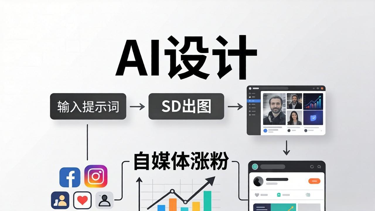 人人都是AI设计师：SD出图+自媒体涨粉一站教学，告别图文素材焦虑，AI设计让你轻松避开内卷-财阁