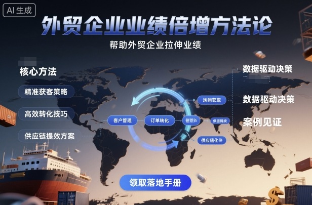 外贸企业业绩倍增方法论，帮助外贸企业拉伸业绩-财阁