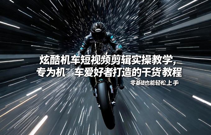 炫酷机车短视频剪辑实操教学，专为机车爱好者打造的干货教程，零基础也能轻松上手-财阁