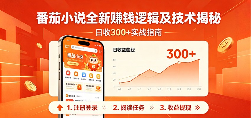 番茄小说全新赚钱逻辑及技术日收300+，小白新书皆可做！无脑赚就行了！-财阁