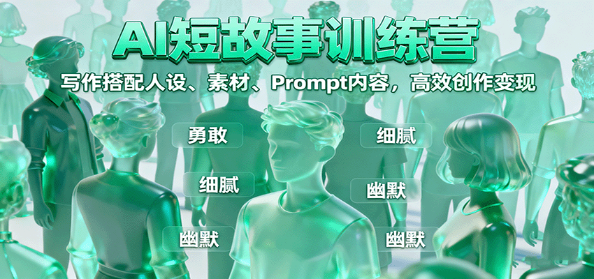 AI短故事训练营：写作搭配人设、素材、Prompt内容，高效创作变现-财阁
