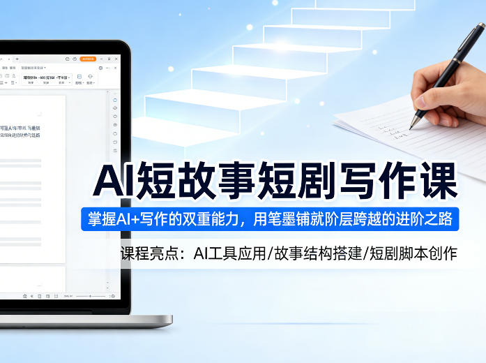 AI短故事短剧写作课，掌握AI+写作的双重能力，用笔墨铺就阶层跨越的进阶之路-财阁
