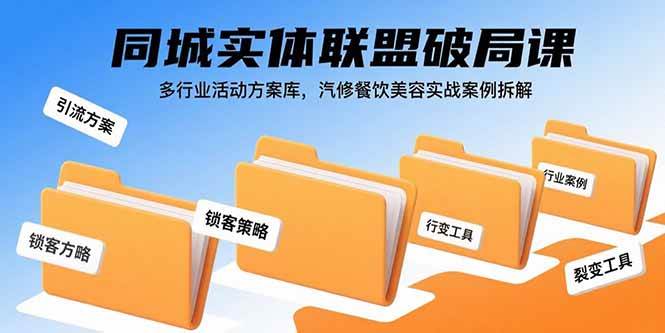 （15833期）同城实体联盟破局课，多行业活动方案库，汽修餐饮美容实战案例拆解-财阁