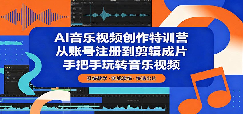 AI音乐视频创作特训营：从账号注册到剪辑成片，手把手玩转音乐视频-财阁