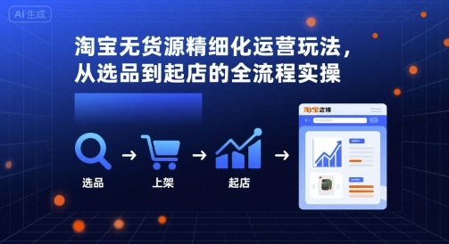 淘宝无货源精细化运营玩法，从选品到起店的全流程实操-财阁