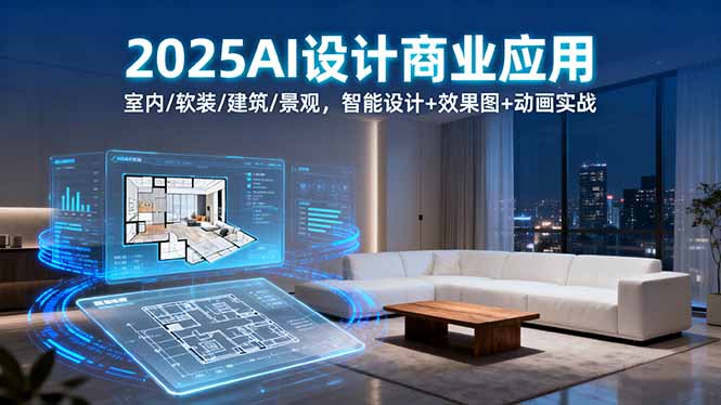 2025AI设计商业应用：室内/软装/建筑/景观，智能设计+效果图+动画实战-财阁
