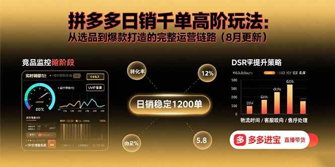 拼多多日销千单高阶玩法：从选品到爆款打造的完整运营链路(8月更新-财阁