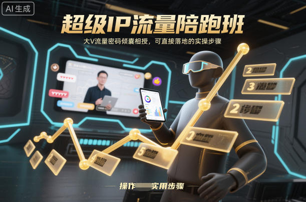 超级IP流量陪跑班，大V流量密码倾囊相授，可直接落地的实操步骤-财阁