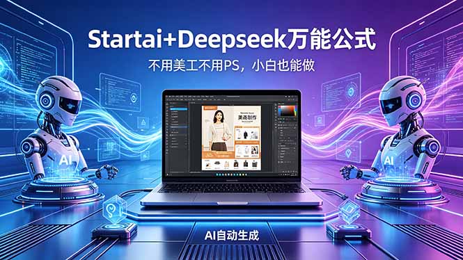 AI自动做电商详情页：Startai+Deepseek万能公式，不用美工不用PS，小白也能做-财阁